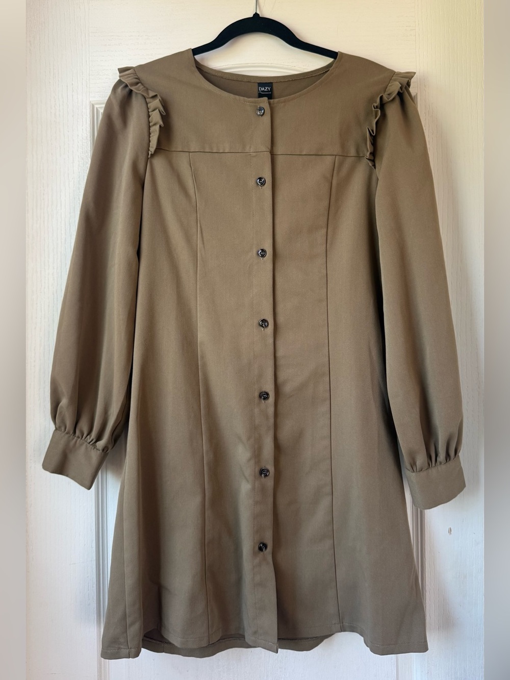 DAZY | Frill Trim Button Dress | Size L